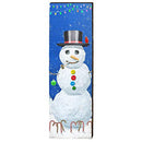 Snowy Snowman Home Decor Art Print on Real Wood