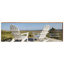 Manistee, Michigan Adirondack Chairs Scene Wooden Sign |  Wall Art Print on Real Wood