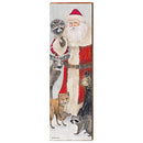 Santa with Animals Home Decor Art Print on Real Wood