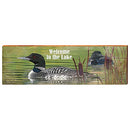 Welcome to The Lake with Loons Home Decor Art Print on Real Wood