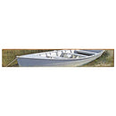 White Boat on Lake Wedowee Alabama Home Decor Art Print on Real Wood