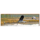 Heron's Flying in Marsh Home Decor Art Print on Real Wood