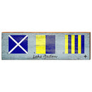 Lake Gaston Nautical Flags Home Decor Art Print on Real Wood