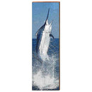 Ft. Myers Beach Blue Marlin Jumping Sign Home Decor Art Print on Real Wood
