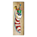 Stocking with Toys Home Decor Art Print on Real Wood