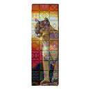 Mountain Lion with Southwest Pattern Home Decor Art Print on Real Wood