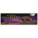 Haunted House with Wolf Home Decor Art Print on Real Wood