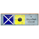 Manitou Island Nautical Flags Home Decor Art Print on Real Wood