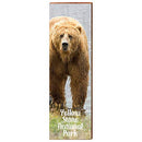 Yellow Stone National Park Grizzly Bear Home Decor Art Print on Real Wood