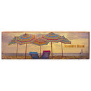 Seagrove Beach Colorful Umbrellas Sign Home Decor Art Print on Real Wood