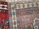 Antique Persian Heriz Karajeh Runner Rug, Red, Hand-Knotted, Wool, 3' 3" x 10' 11"