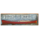 Welcome to McCall Idaho Red Canoe Sign Home Decor Art Print on Real Wood