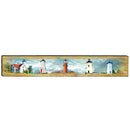 Martha's Vineyard Lighthouses, Massachusetts Wooden Sign | Wall Art Print on Real Wood | Cape Cod Island Coastal Nautical Beach House Decor