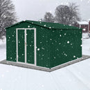 Metal garden sheds 8ft×10ft outdoor storage sheds Green + White