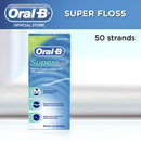 Oral-B Super Floss Mint Dental Floss for Braces Bridges - 50 Strips ( 2-pack )