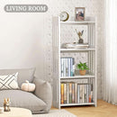 4 Tier White Bookshelf Ideal For Small Spaces Storage Room