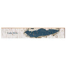 Erie Lake Shabby Map Home Decor Art Print on Real Wood