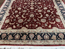 Maroon Persian Area Rug 8x10, Floral Allover, Pak Persian, Wool and Silk Highlights, Traditional Oriental Carpet