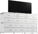 White Dresser TV Stand With Power Outlet And USB 51In Wide