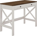 39 Inch Farmhouse Computer Desk With Drawers And X Frame