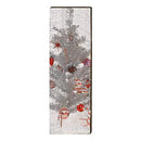 Silver Christmas Tree Home Decor Art Print on Real Wood