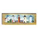 Martha's Vineyard Lighthouses Home Decor Art Print on Real Wood