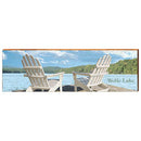 Wolfe Lake, Ontario Adirondack Chair Scene Wooden Sign | Wall Art Print on Real Wood