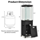41K BTU Outdoor Propane Gas Patio Heater W/ Lockable Wheels (SAK98052)