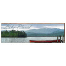 Red Canoe on Lake Placid Home Decor Art Print on Real Wood