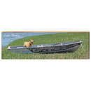 Lake Okoboji Boat and Dog Home Decor Art Print on Real Wood