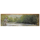 Fly Fishing on AuSable River Home Decor Art Print on Real Wood