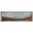 Welcome to Lake Martin Red Canoe Alabama Home Decor Art Print on Real Wood