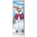 Mountain Snowman Home Decor Art Print on Real Wood