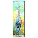 Whimsical Heron Home Decor Art Print on Real Wood