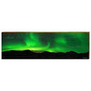 Green Northern Lights in Alaska Home Decor Art Print on Real Wood