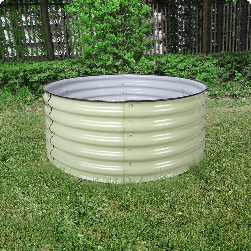 17" Tall x 42" Round Raised Garden Bed, in Sage Green