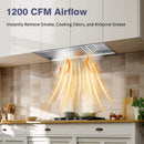 42" Range Hood Insert, 1200 CFM Stainless Steel Ducted Vent Hood Insert with Dimmable LED Lights
