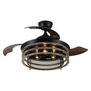 42" Industrial Downrod Mount Ceiling Fan with Lighting and Remote Control