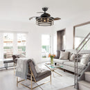 42" Industrial Downrod Mount Ceiling Fan with Lighting and Remote Control