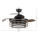 42" Industrial Downrod Mount Ceiling Fan with Lighting and Remote Control