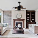 42" Industrial Downrod Mount Ceiling Fan with Lighting and Remote Control