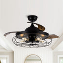 42" Industrial Downrod Mount Ceiling Fan with Lighting and Remote Control