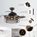 42" Industrial Downrod Mount Ceiling Fan with Lighting and Remote Control