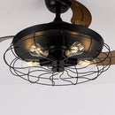 42" Industrial Downrod Mount Ceiling Fan with Lighting and Remote Control