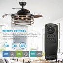 42" Industrial Downrod Mount Ceiling Fan with Lighting and Remote Control