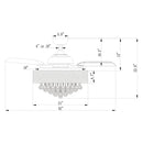 42" Modern Downrod Mount Crystal Ceiling Fan with Lighting and Remote Control