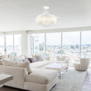42" Modern Downrod Mount Crystal Ceiling Fan with Lighting and Remote Control