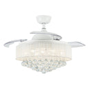 42" Modern Downrod Mount Crystal Ceiling Fan with Lighting and Remote Control