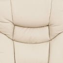 Beige Leathersoft Upholstered Recliner With Ottoman