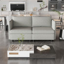 Love Seat Couches, 2 Seater Loveseat Mid Century Modern Sofa Couch With Storage for Small Spaces, Living Room, Dorm, Bedroom